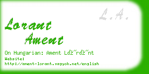 lorant ament business card